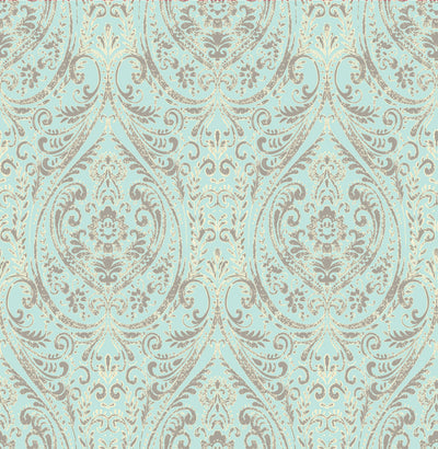 contemporary turquoise damask 1014-001866