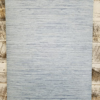 Ocean Blue Faux Grasscloth Wallpaper