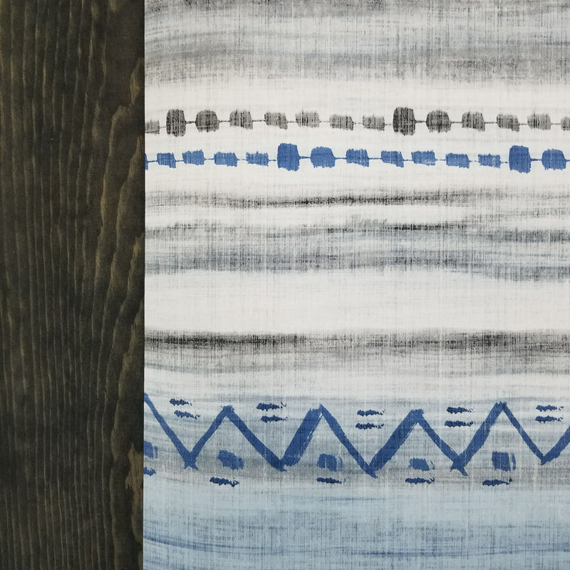 Maya Boho Aztec Mud Cloth Blue Wallpaper