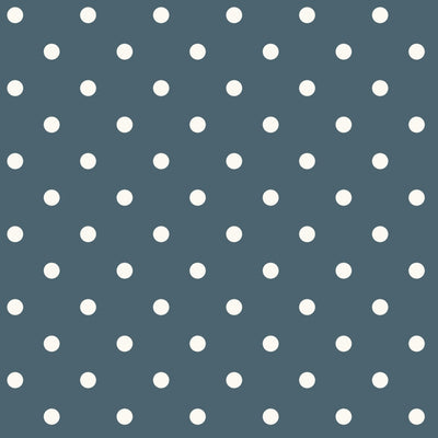 Magnolia Home Navy Blue White Polka Dots Wallpaper