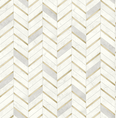 NextWall Peel and Stick Chevron Marble Tile Wallpaper