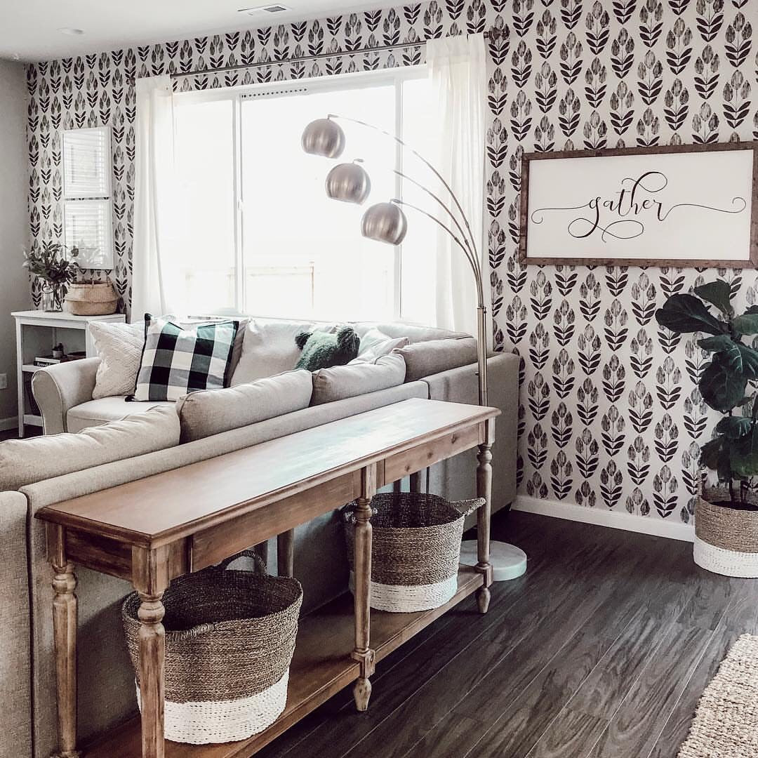 Living Room Decor With Scandinavian Wallpaper