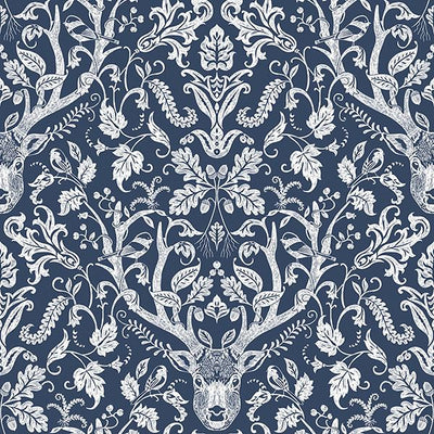 Kiwassa Antler Damask Wallpaper