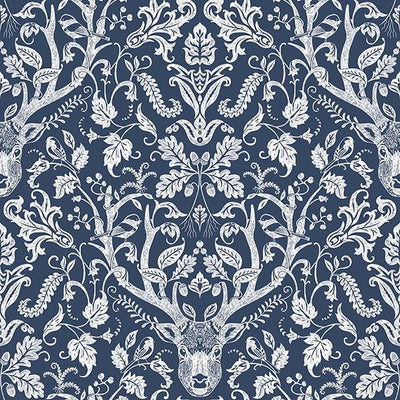 Kiwassa Antler Damask Wallpaper