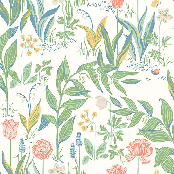 Spring Garden Botanical Wallpaper