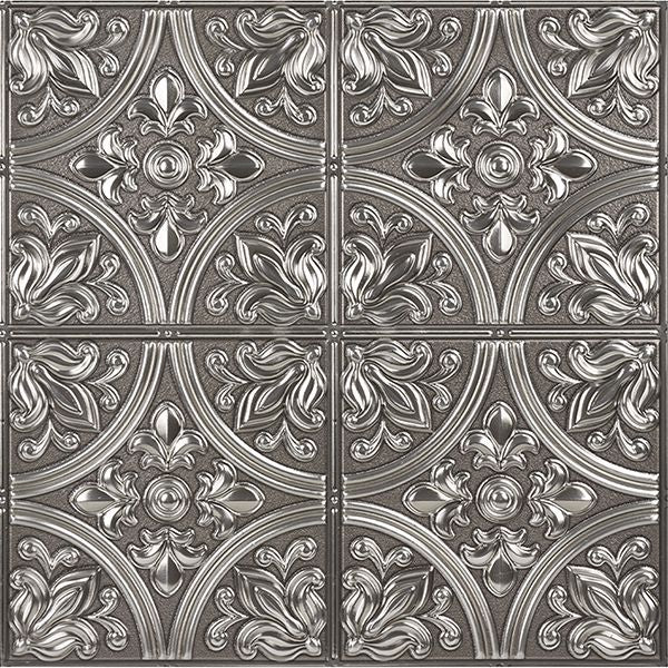 Chelsea Silver Faux Metallic Peel and Stick Backsplash Tile