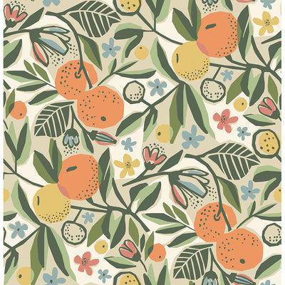 Clementine Garden Peel and Stick Wallpaper