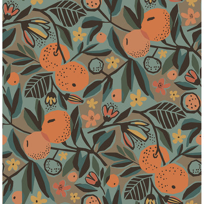 Clementine Garden Peel and Stick Wallpaper