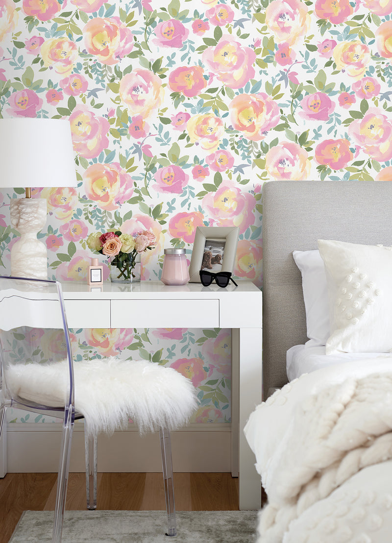Gracelyn Flower Peel and Stick Wallpaper