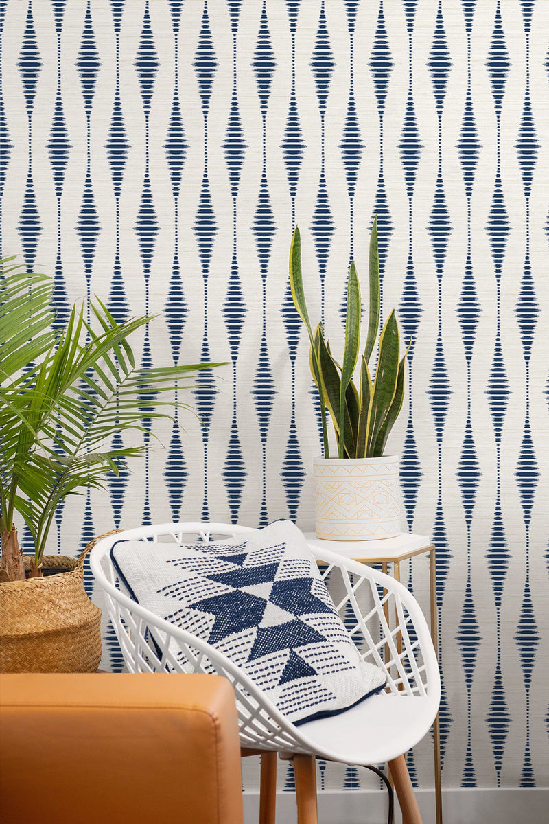 NextWall Peel and Stick Ikat Stripe Wallpaper