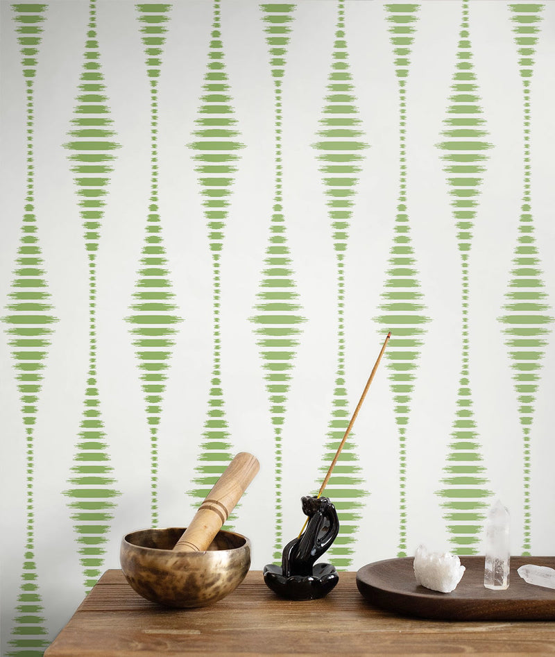 NextWall Peel and Stick Ikat Stripe Wallpaper