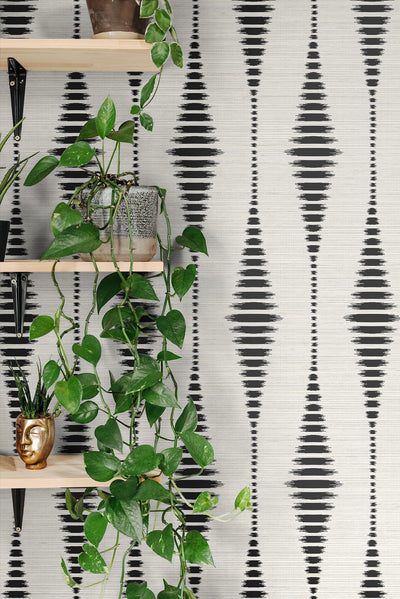 NextWall Peel and Stick Ikat Stripe Wallpaper