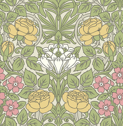 NextWall Peel and Stick Morris Rose Wallpaper
