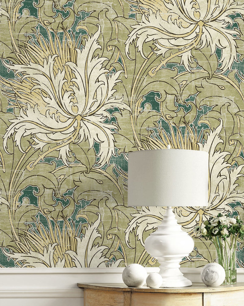 NextWall Peel and Stick Floral Folly Wallpaper