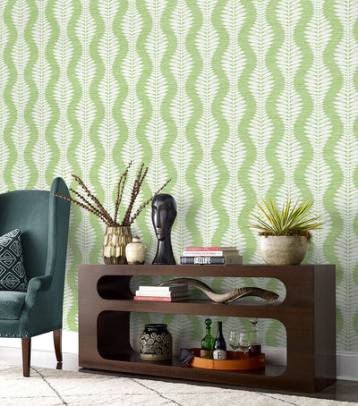 Carina Leaf Ogee Wallquest Wallpaper