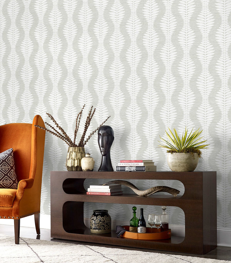 Carina Leaf Ogee Wallquest Wallpaper