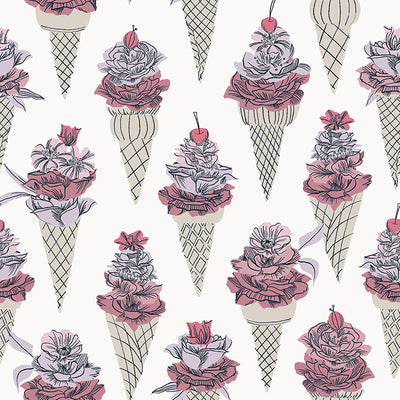Floral Ice Cream Peel and Stick Wallpaper Wallpops Dylan M Collection