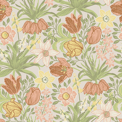 Cecilia Tulip and Daffodil Wallpaper