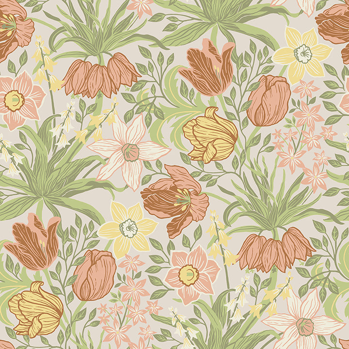 Cecilia Tulip and Daffodil Wallpaper