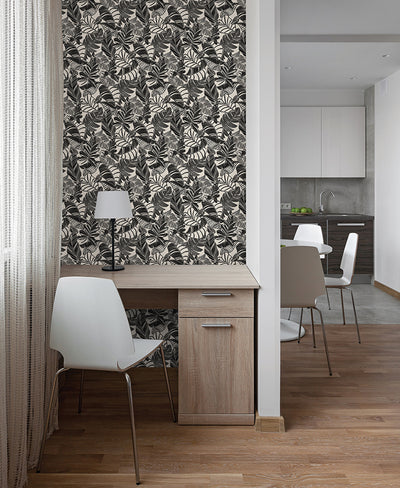 Pindo Wood Cut Palm Peel and Stick Wallpaper