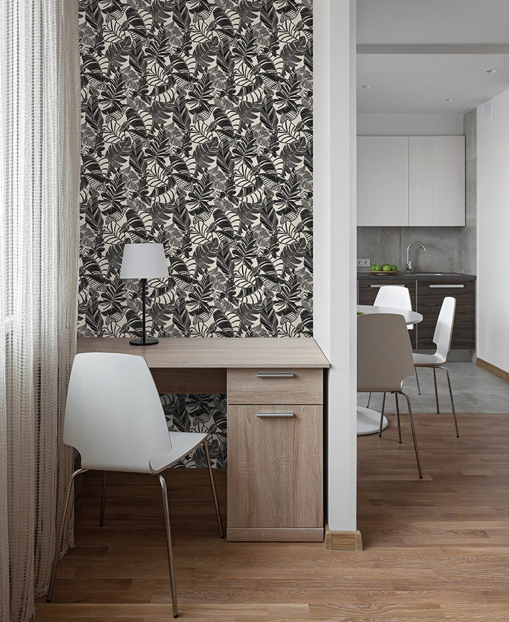 Pindo Wood Cut Palm Peel and Stick Wallpaper