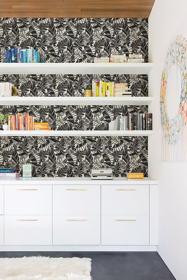 Pindo Wood Cut Palm Peel and Stick Wallpaper