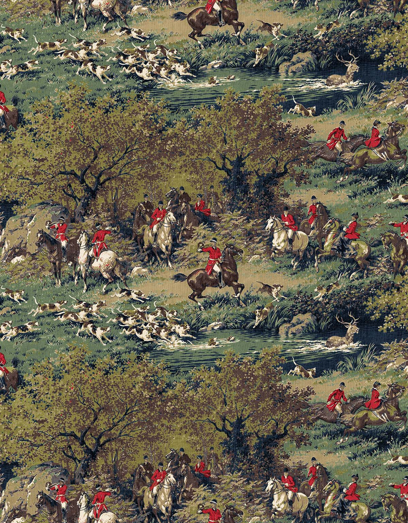 Taunton Vintage Horse and Hound Hunting Scene Wallpaper