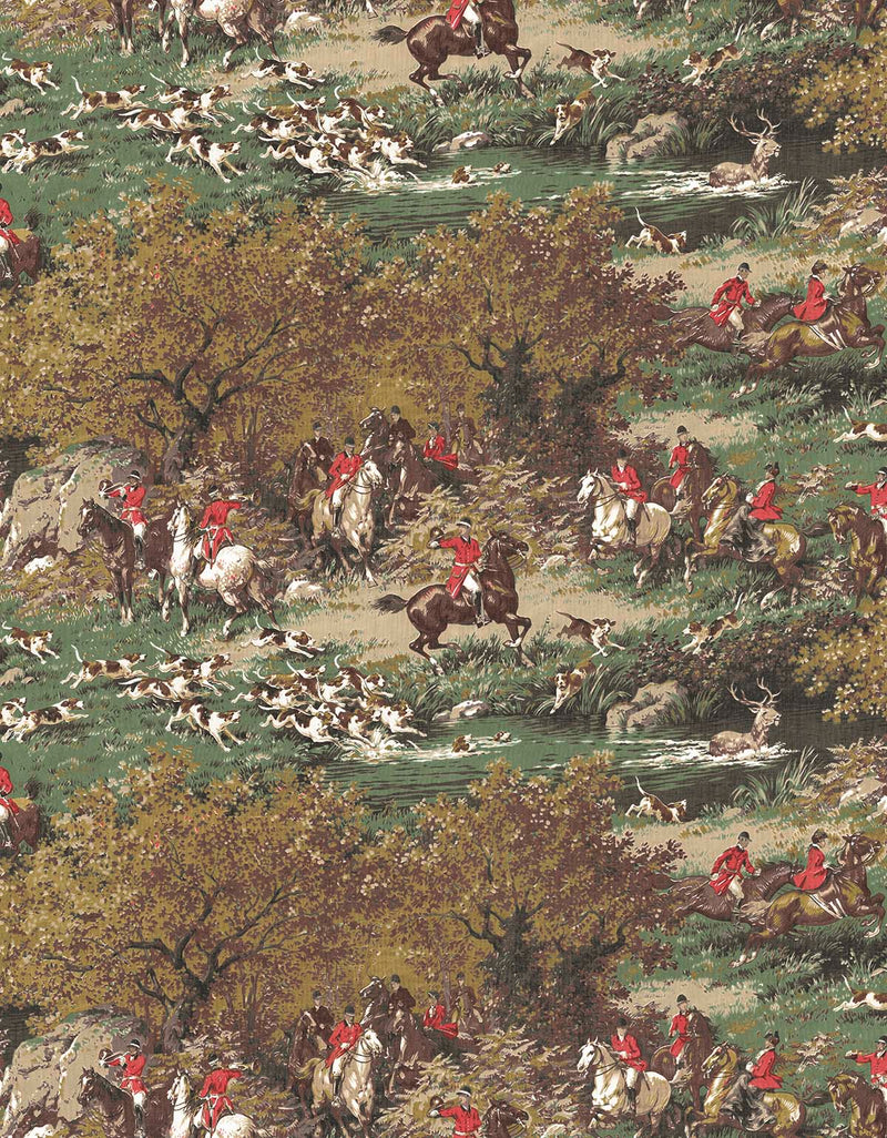 Taunton Vintage Horse and Hound Hunting Scene Wallpaper