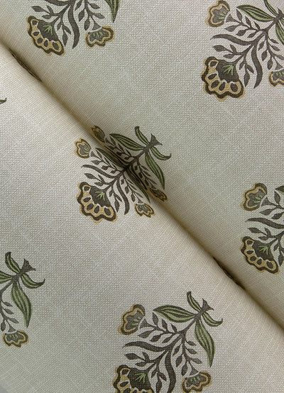 Hollyhock Floral Crest Wallpaper