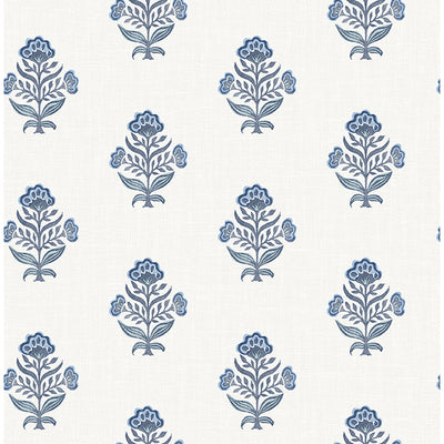 Hollyhock Floral Crest Wallpaper
