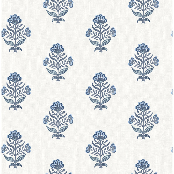 Hollyhock Floral Crest Wallpaper