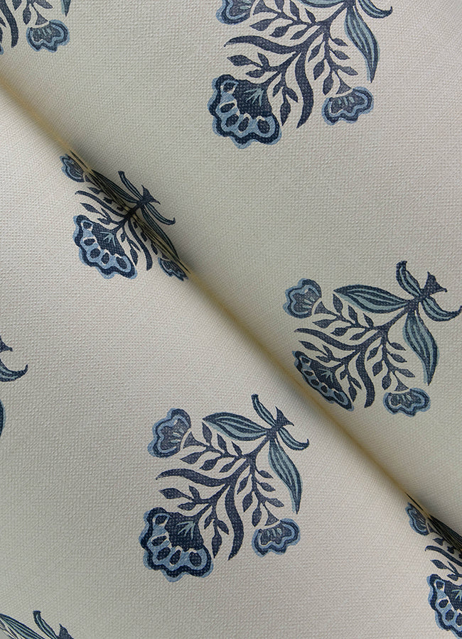 Hollyhock Floral Crest Wallpaper