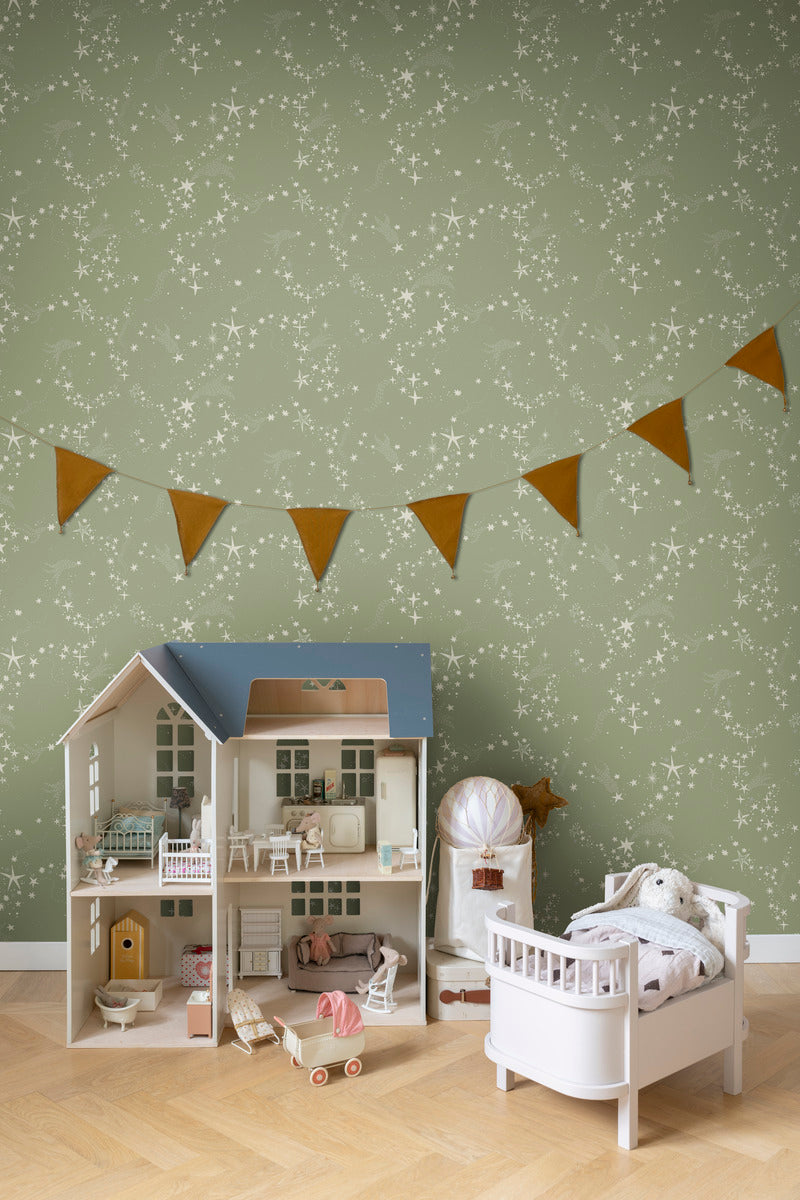 Stjarnhimmel Star Nursery Wallpaper