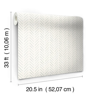Magnolia Pick-up sticks Black and White Chevron Wallpaper