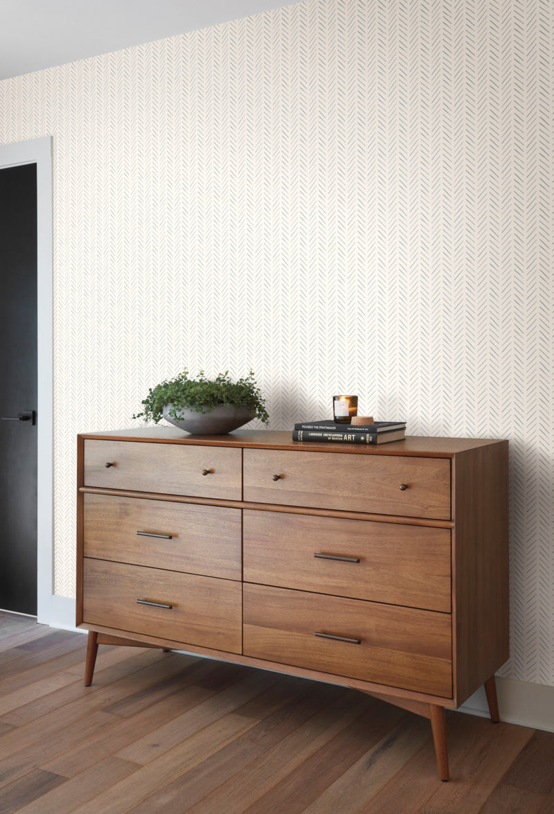 Magnolia Pick-up sticks Black and White Chevron Wallpaper