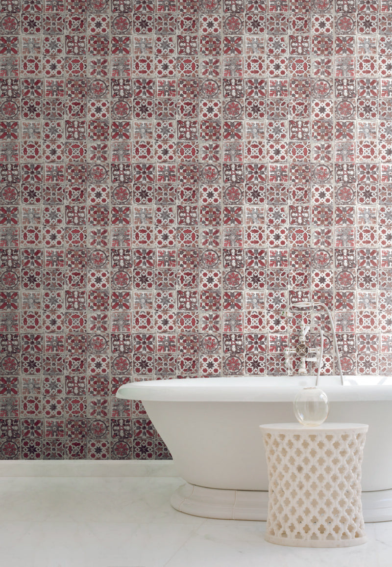 Encaustic Tile Premium Peel and Stick Wallpaper