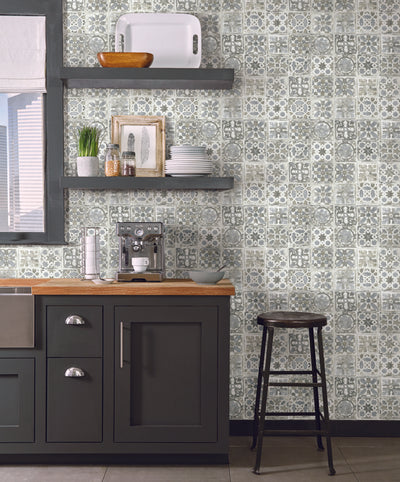 Encaustic Tile Premium Peel and Stick Wallpaper