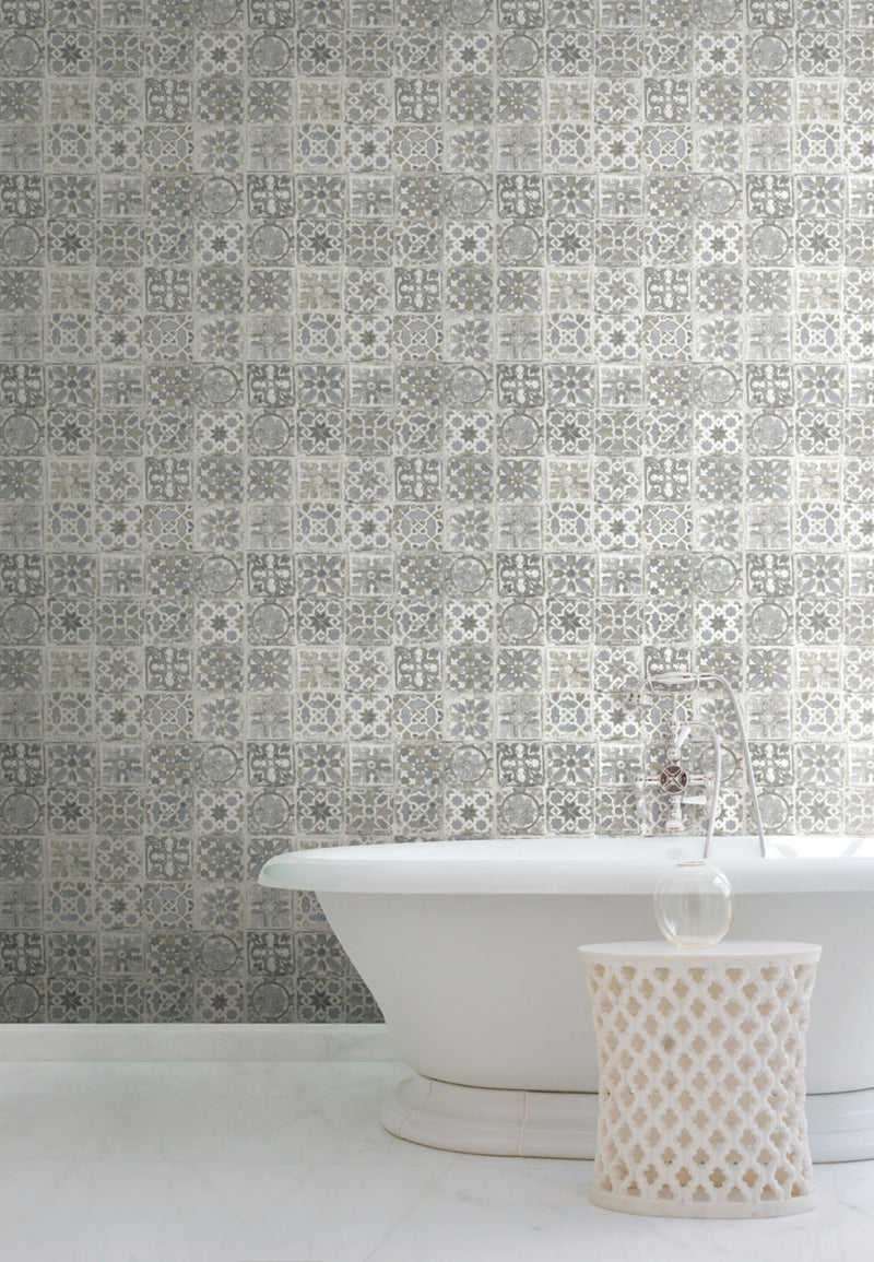 Encaustic Tile Premium Peel and Stick Wallpaper