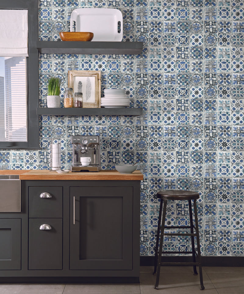 Encaustic Tile Premium Peel and Stick Wallpaper