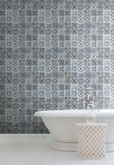 Encaustic Tile Premium Peel and Stick Wallpaper