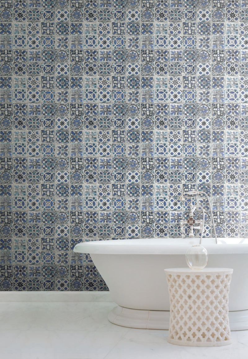 Encaustic Tile Premium Peel and Stick Wallpaper
