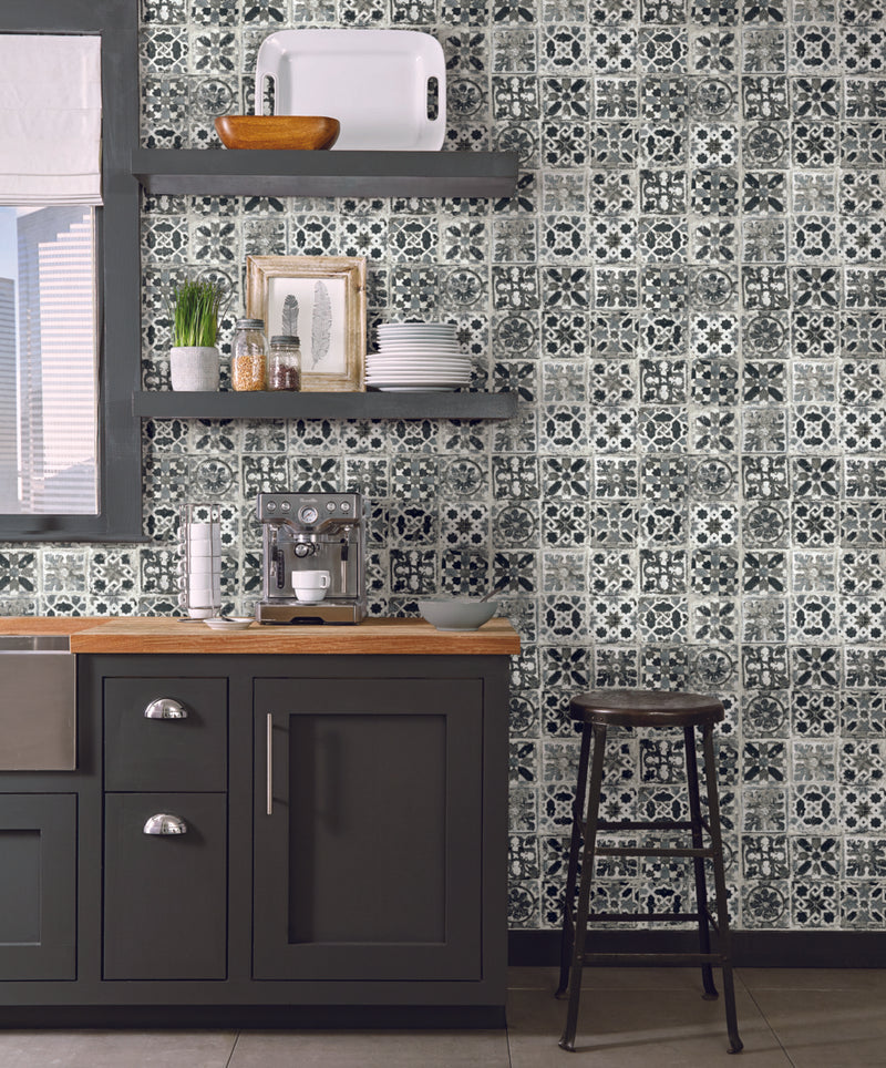 Encaustic Tile Premium Peel and Stick Wallpaper