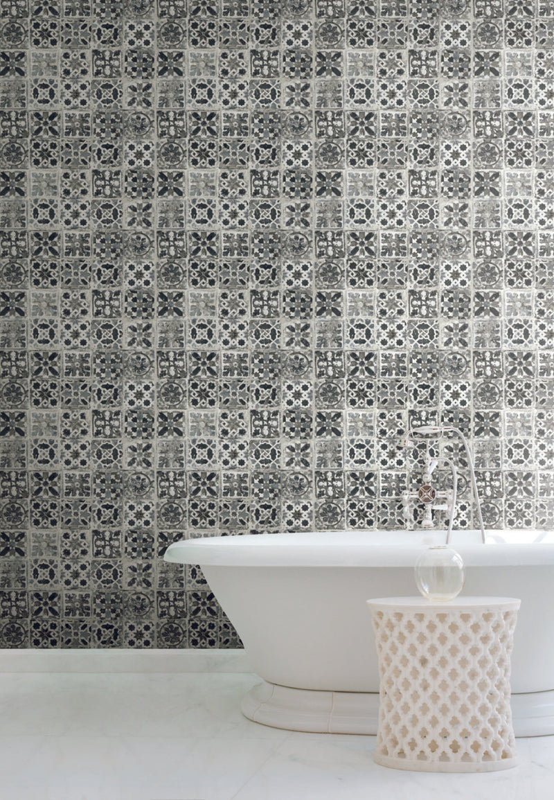 Encaustic Tile Premium Peel and Stick Wallpaper