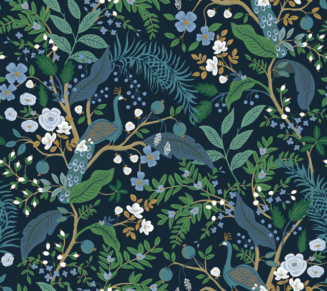 Rifle Peacock Garden Premium Peel and Stick Wallpaper