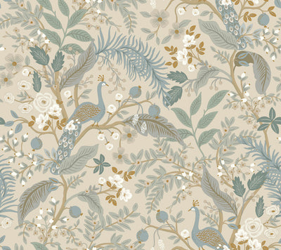 Rifle Peacock Garden Premium Peel and Stick Wallpaper