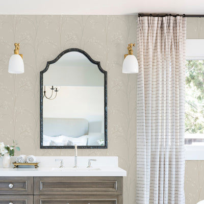 Blossom Stripe Black Peel and Stick Wallpaper