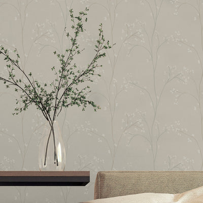 Blossom Stripe Black Peel and Stick Wallpaper