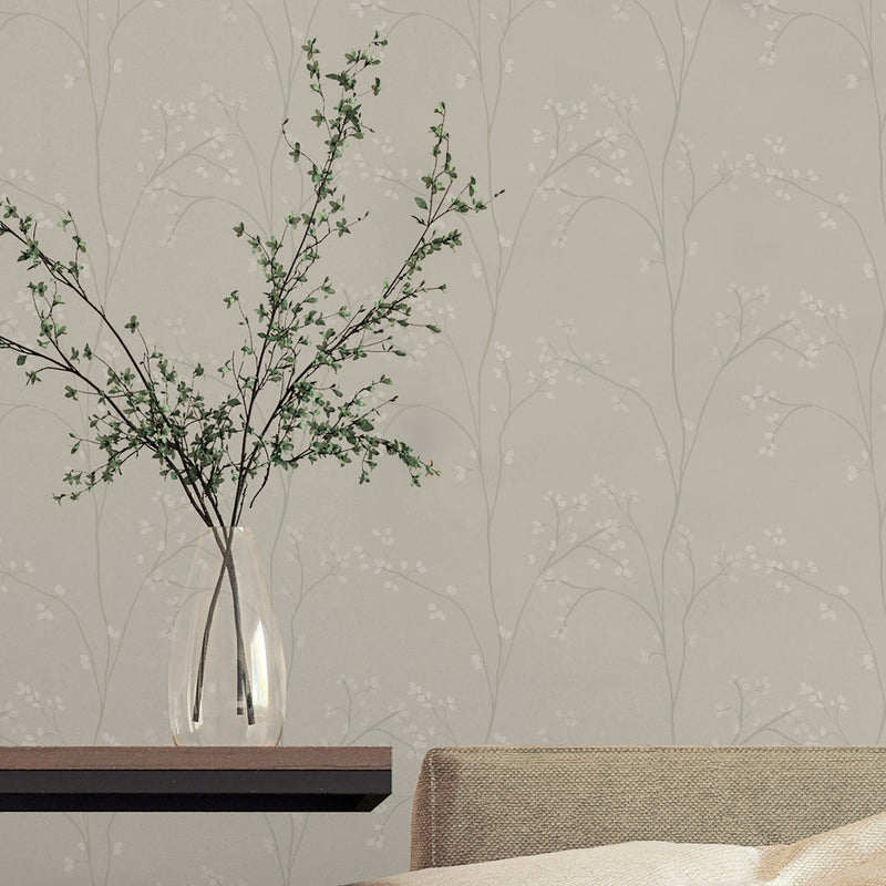 Blossom Stripe Black Peel and Stick Wallpaper