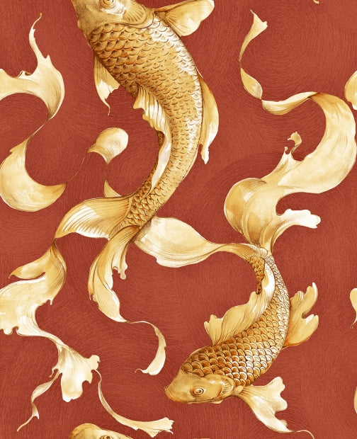 Wallquest Seabrook Koi Fish Wallpaper