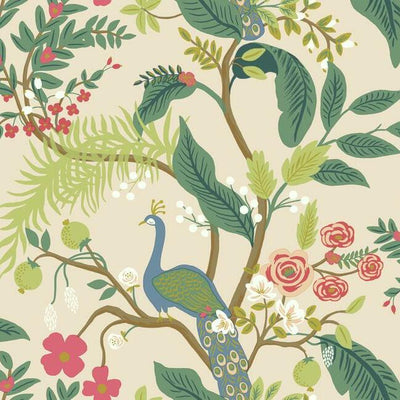 York Rifle Paper Co Peacock Whimsical Wallpaper